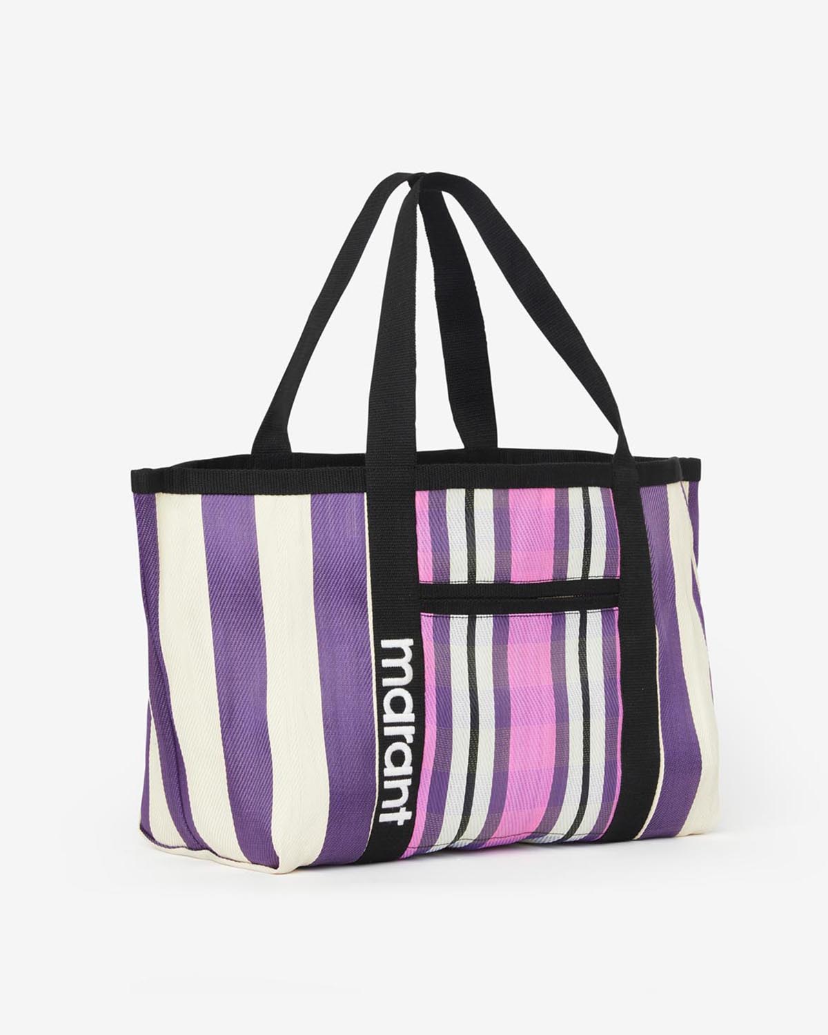 Darwen striped shoulder tote bag - Purple - Woman - 3