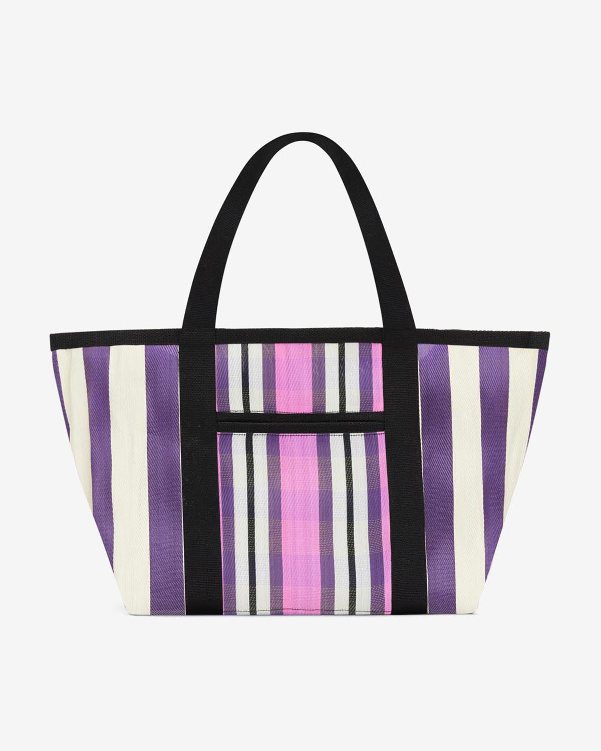 Darwen striped shoulder tote bag - Purple - Woman - 2