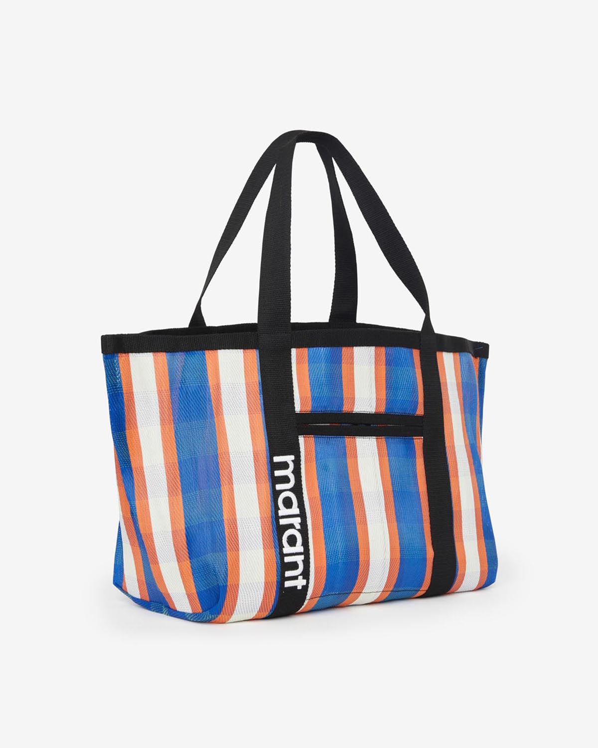 Darwen shoulder tote bag in striped nylon - White-blue-orange - Woman - 3