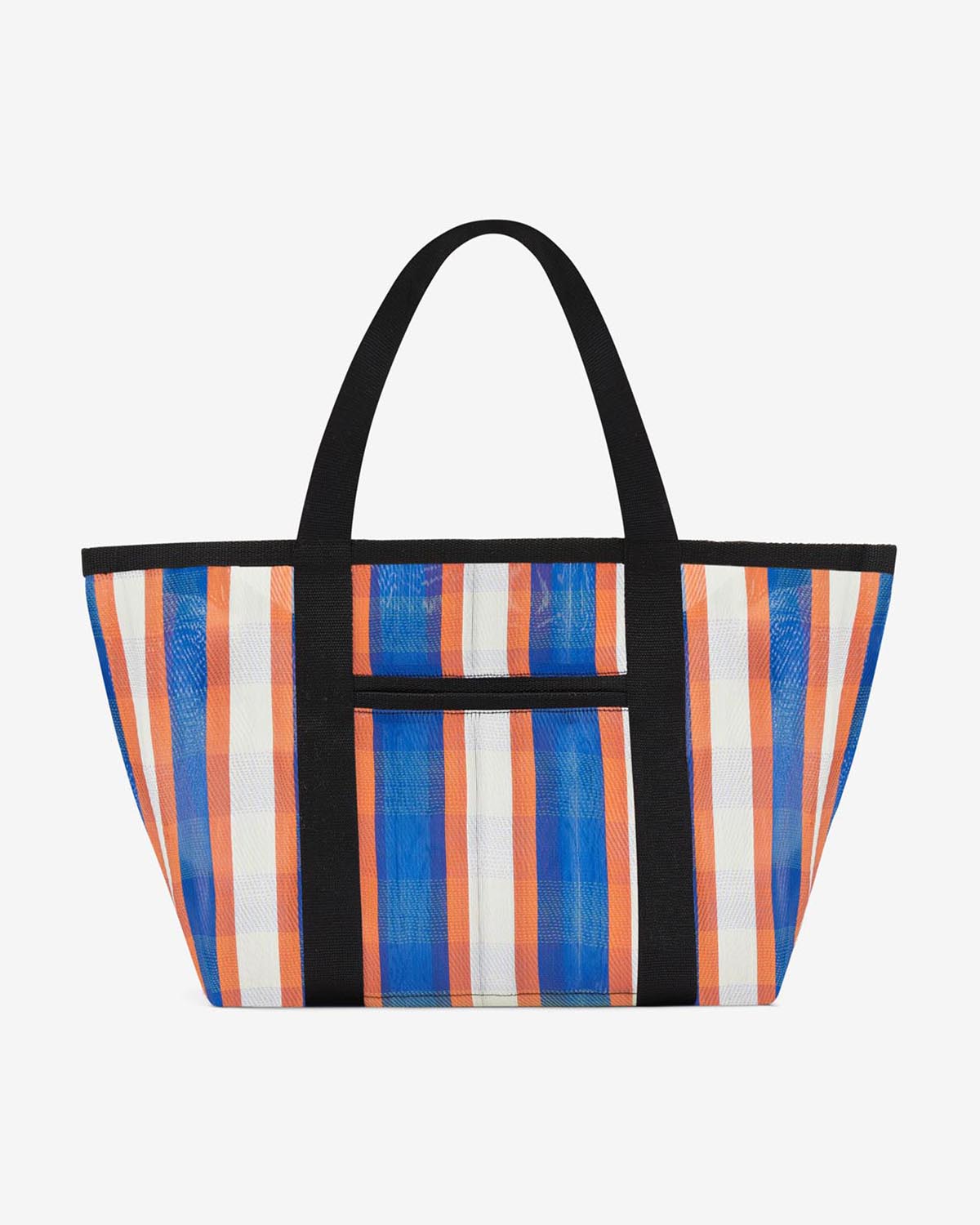 Darwen shoulder tote bag in striped nylon - White-blue-orange - Woman - 2