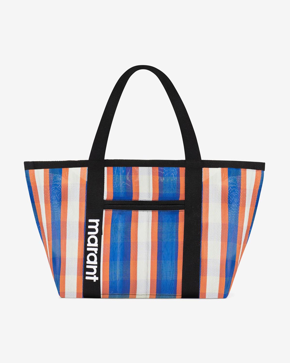 Darwen shoulder tote bag in striped nylon - White-blue-orange - Woman - 1