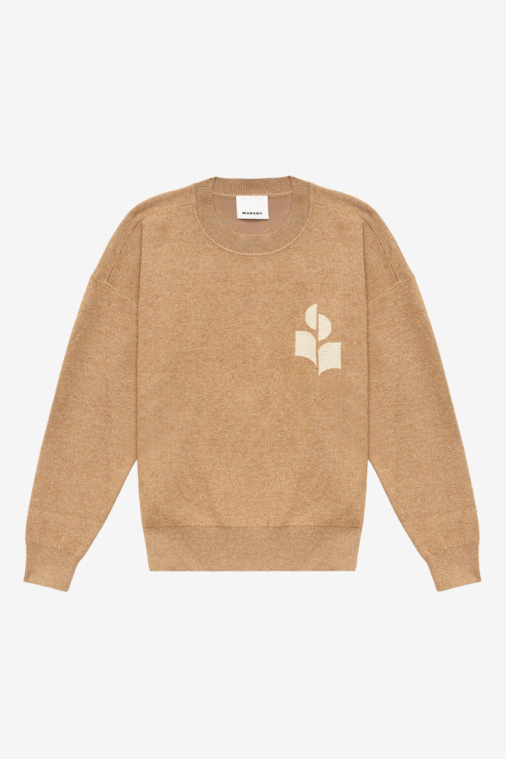 Atley cotton and wool sweater with logo - Camel - Man - 1