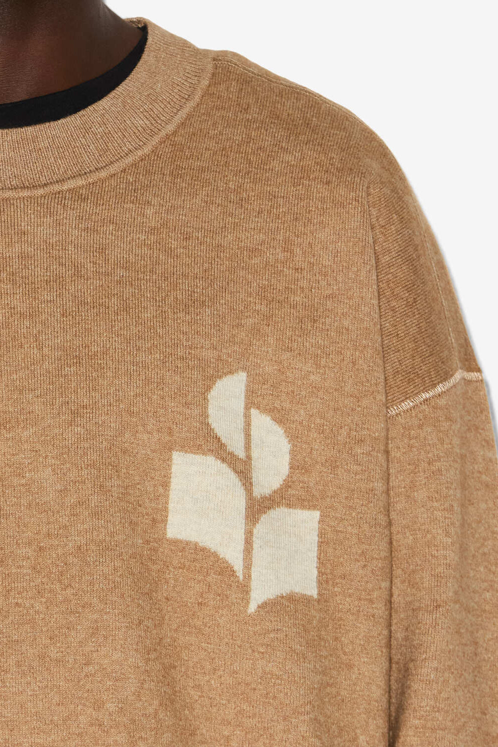 Atley cotton and wool sweater with logo - Camel - Man - 3