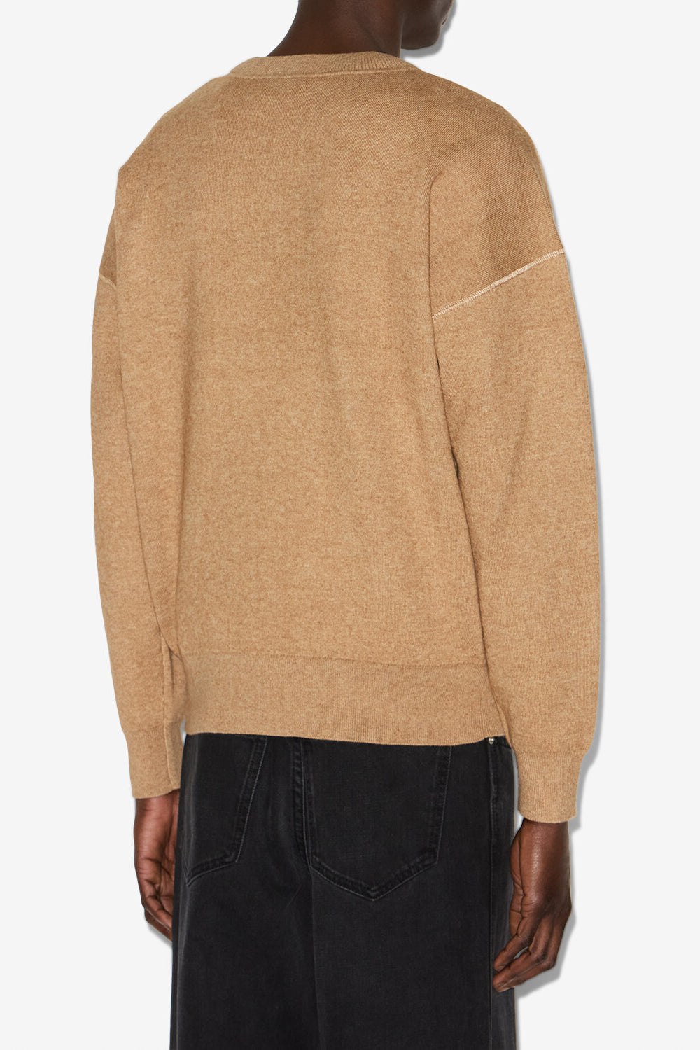 Atley cotton and wool sweater with logo - Camel - Man - 5