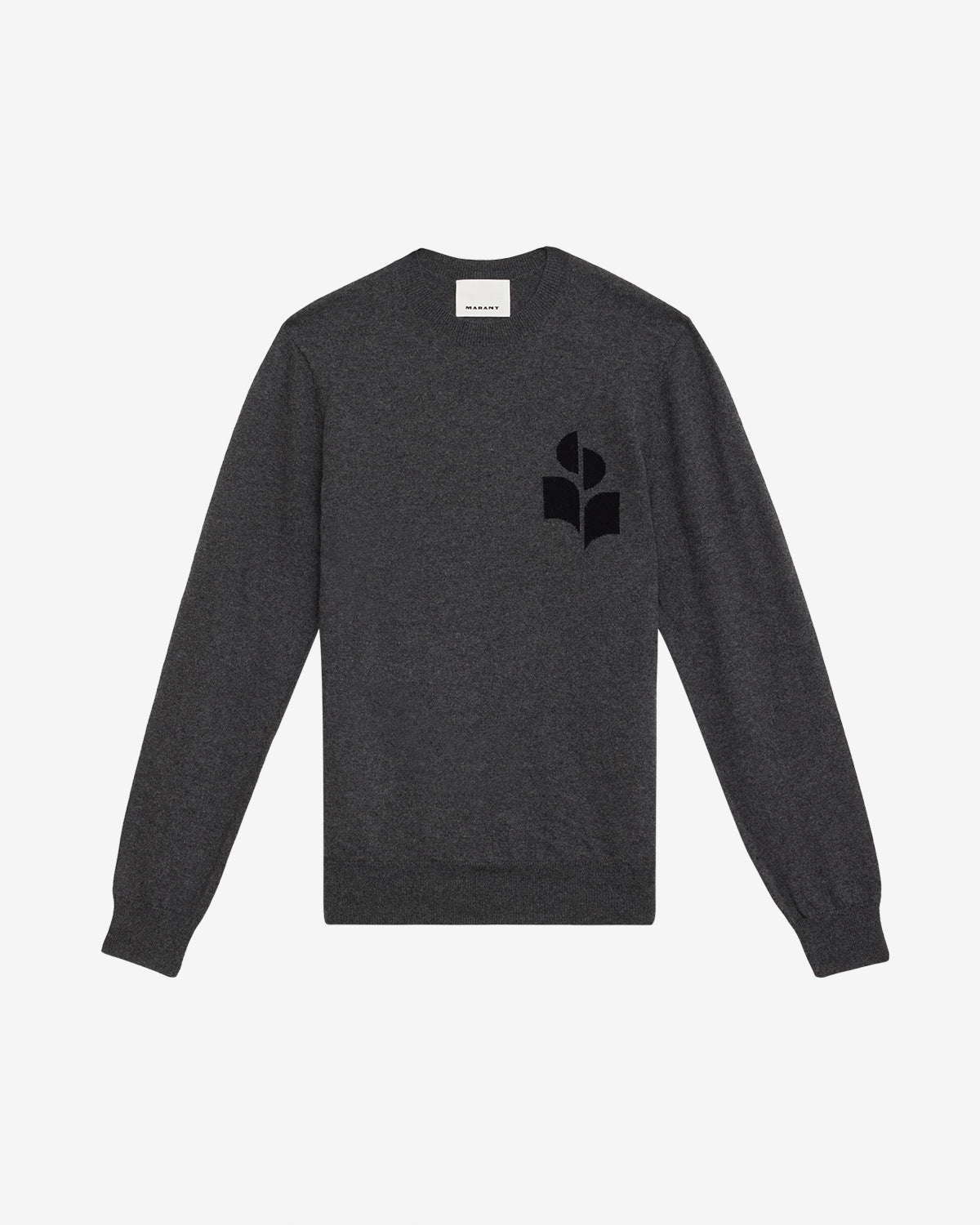 Evans cotton and wool sweater with logo - Anthracite - Man - 5