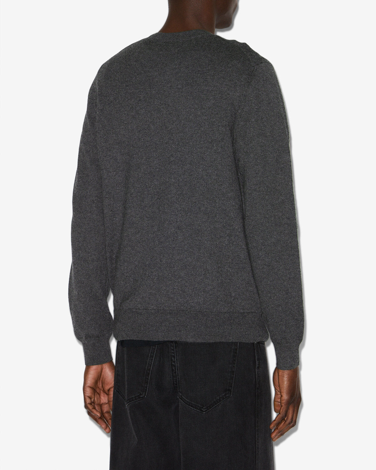 Evans cotton and wool sweater with logo - Anthracite - Man - 4
