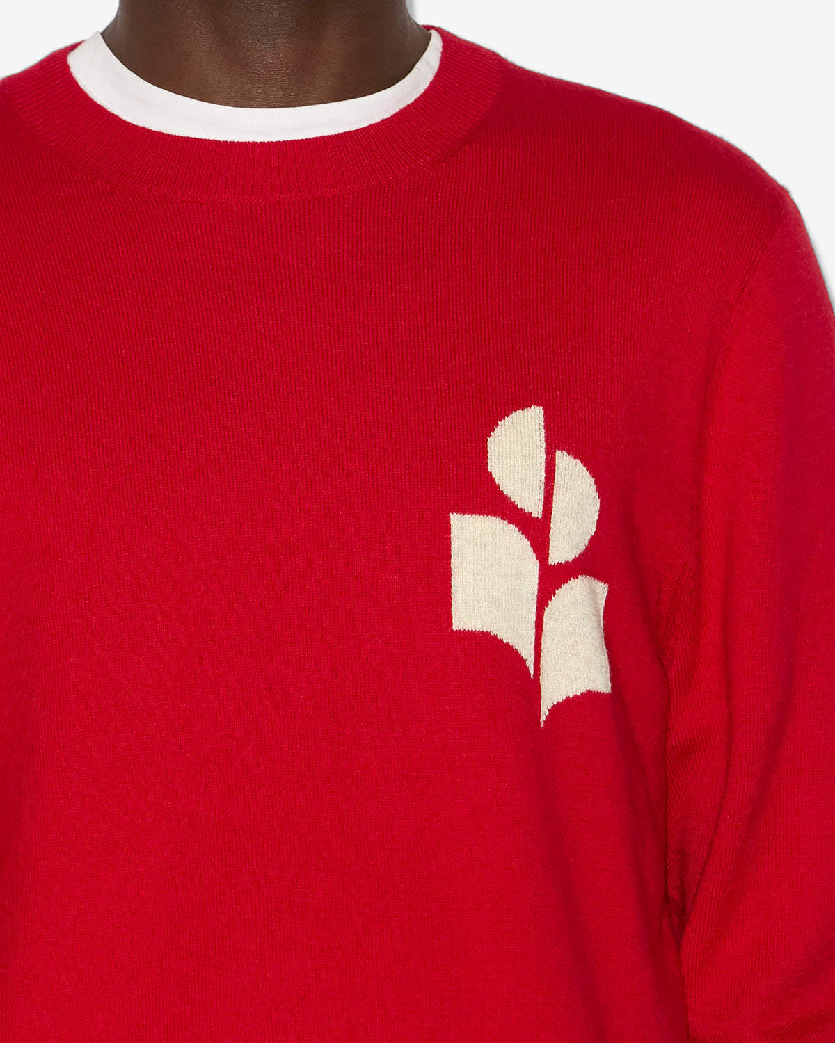 에반스 로고 디테일 울 & 면 스웨터 - Poppy red - Man - 2