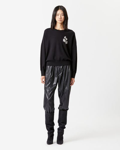 Marisans logo sweater in mixed cotton - Black and silver - Woman - 2