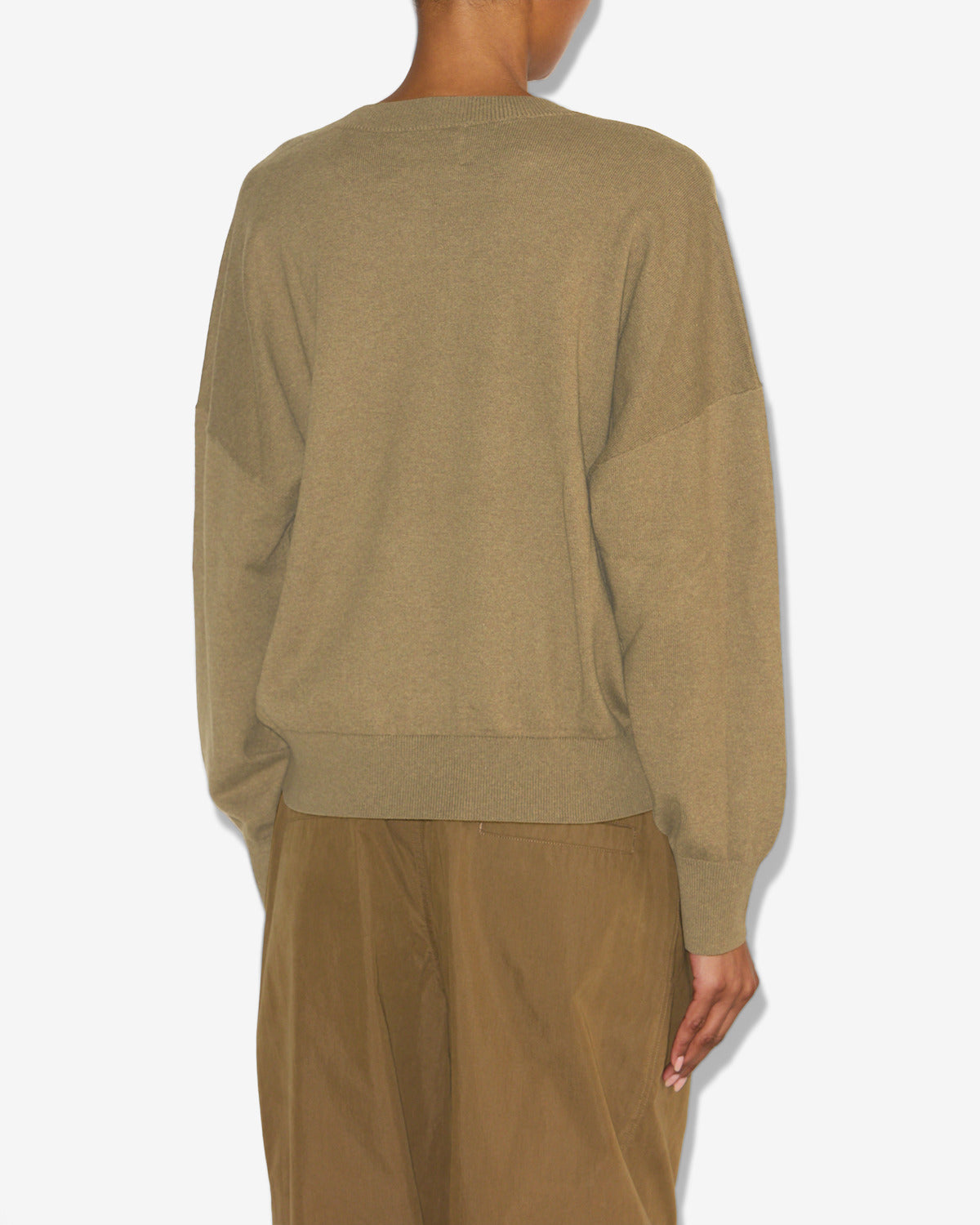 Marisans cotton and wool sweater with logo - Khaki - Woman - 4