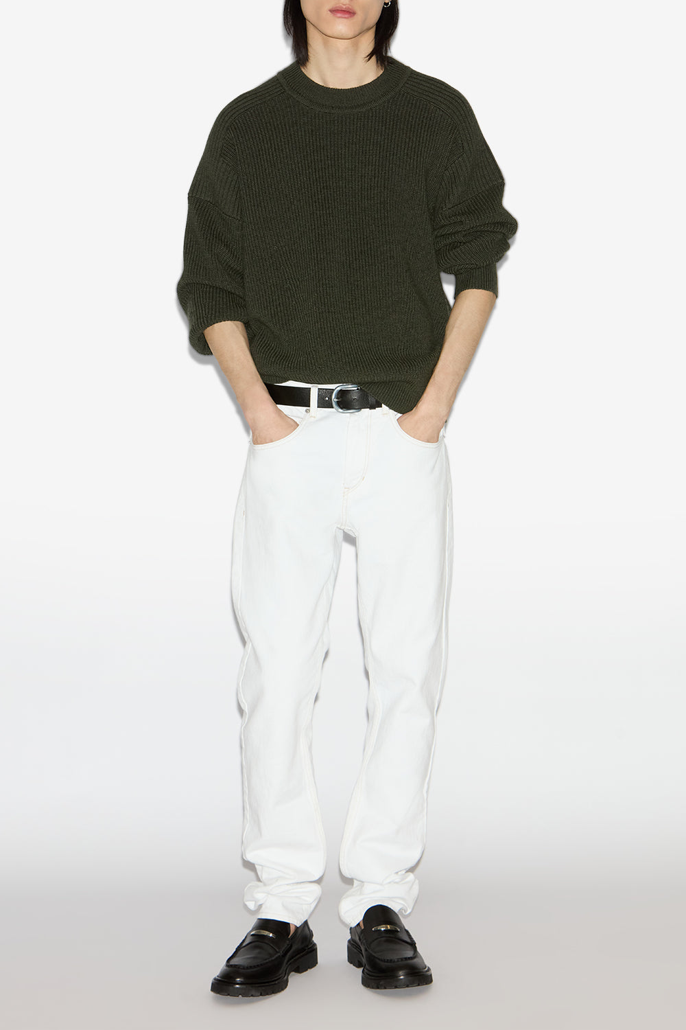Barry ribbed wool sweater - Khaki - Man - 2