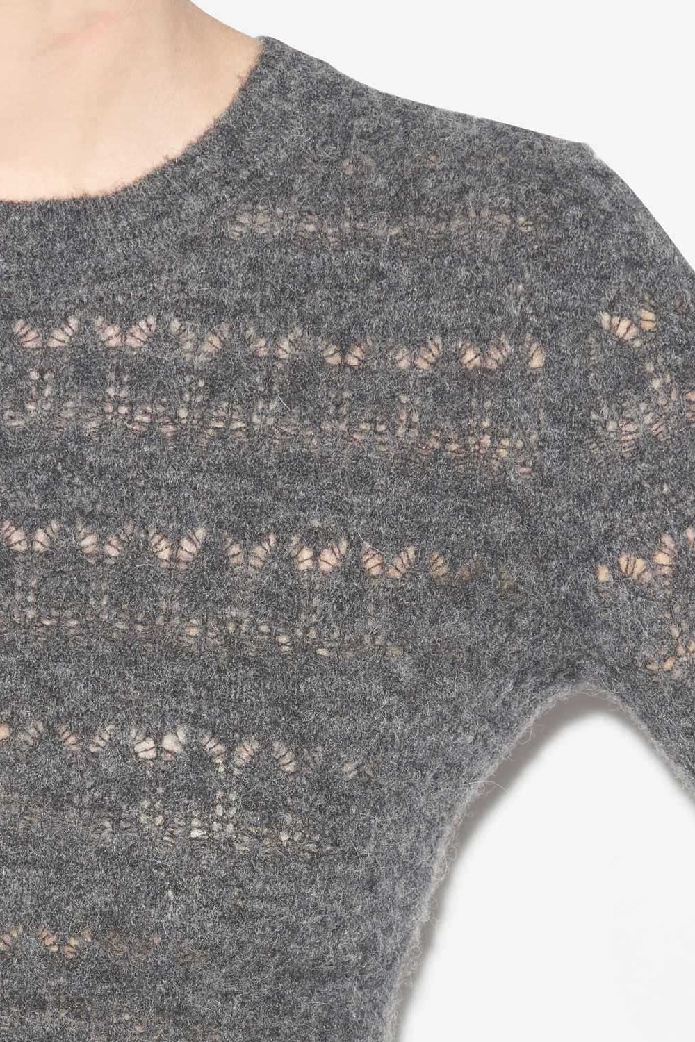 Acia sweater in openwork alpaca knit - Dark gray - Woman - 3