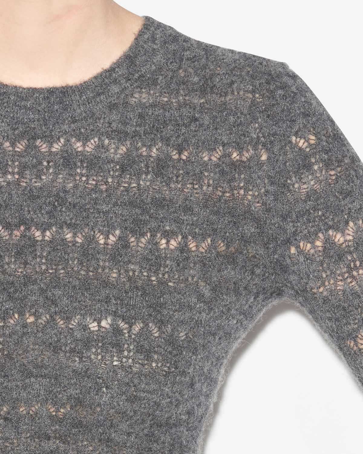 아시아(acia) 오픈워크 알파카 니트 스웨터 - 짙은 회색 - Woman - 2