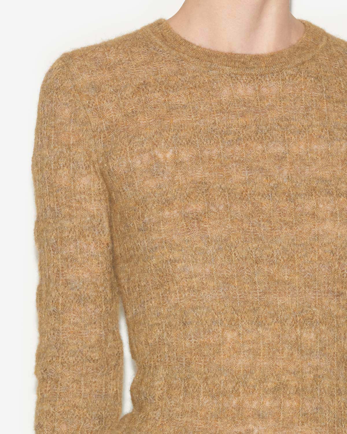 Acia sweater in openwork alpaca knit - Honey - Woman - 2
