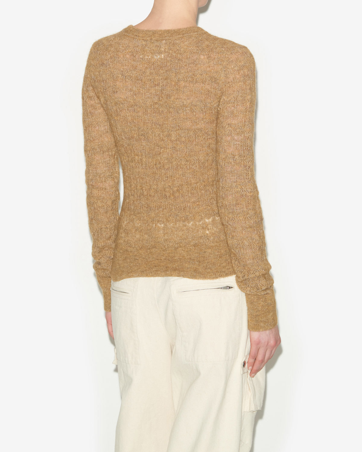 Acia sweater in openwork alpaca knit - Honey - Woman - 4