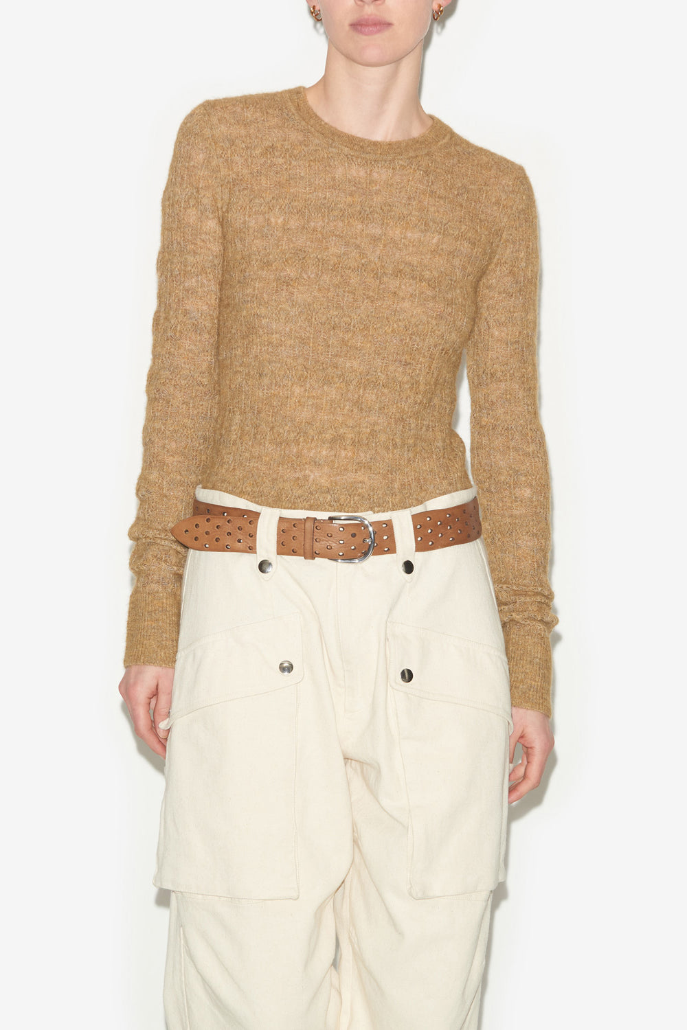 Maglione acia in alpaca traforata - Honey - Woman - 4