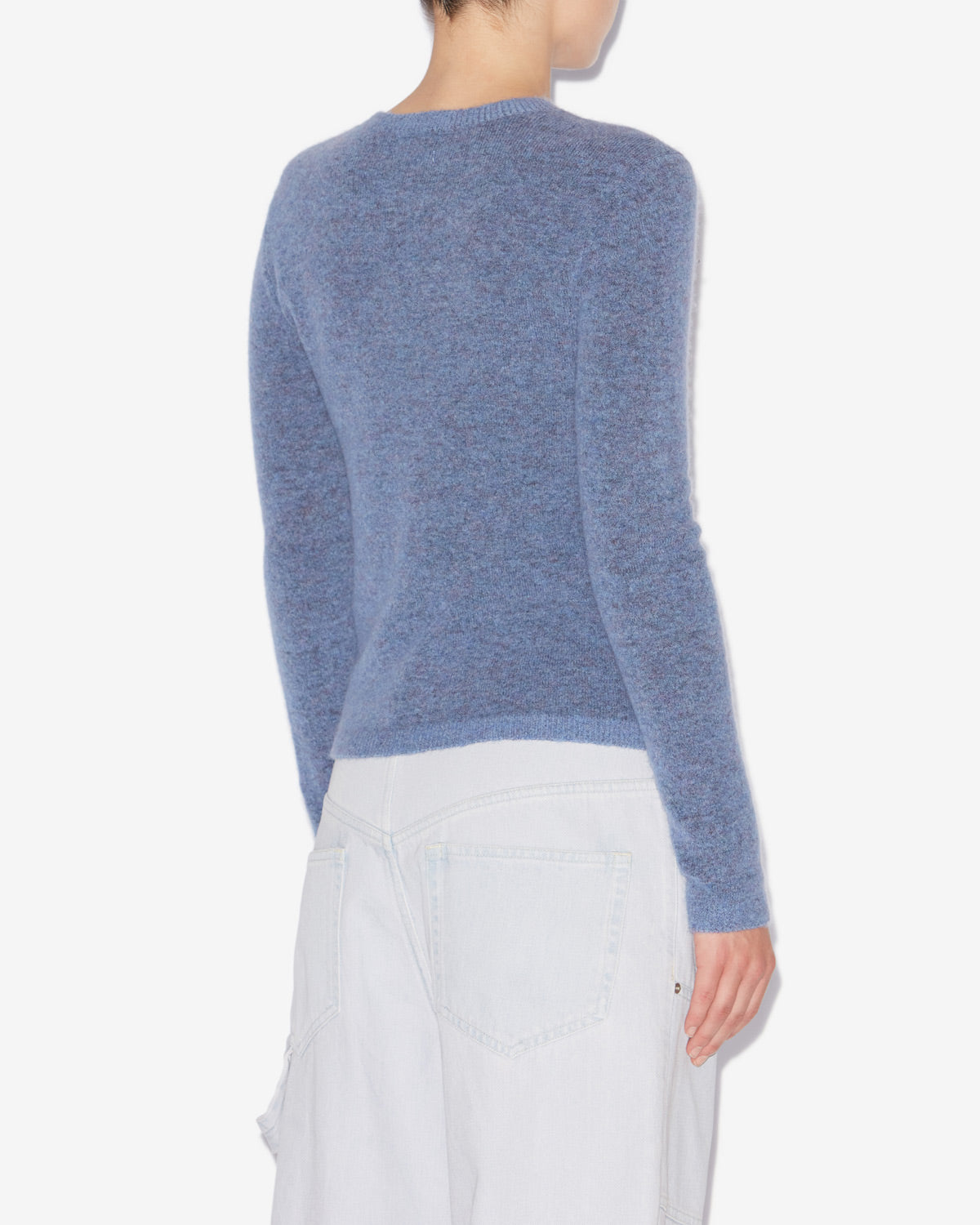 Obira fitted baby alpaca blend sweater - Sky blue - Woman - 4