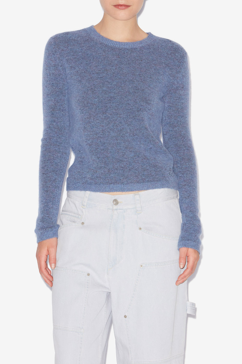 Obira fitted baby alpaca blend sweater - Sky blue - Woman - 4