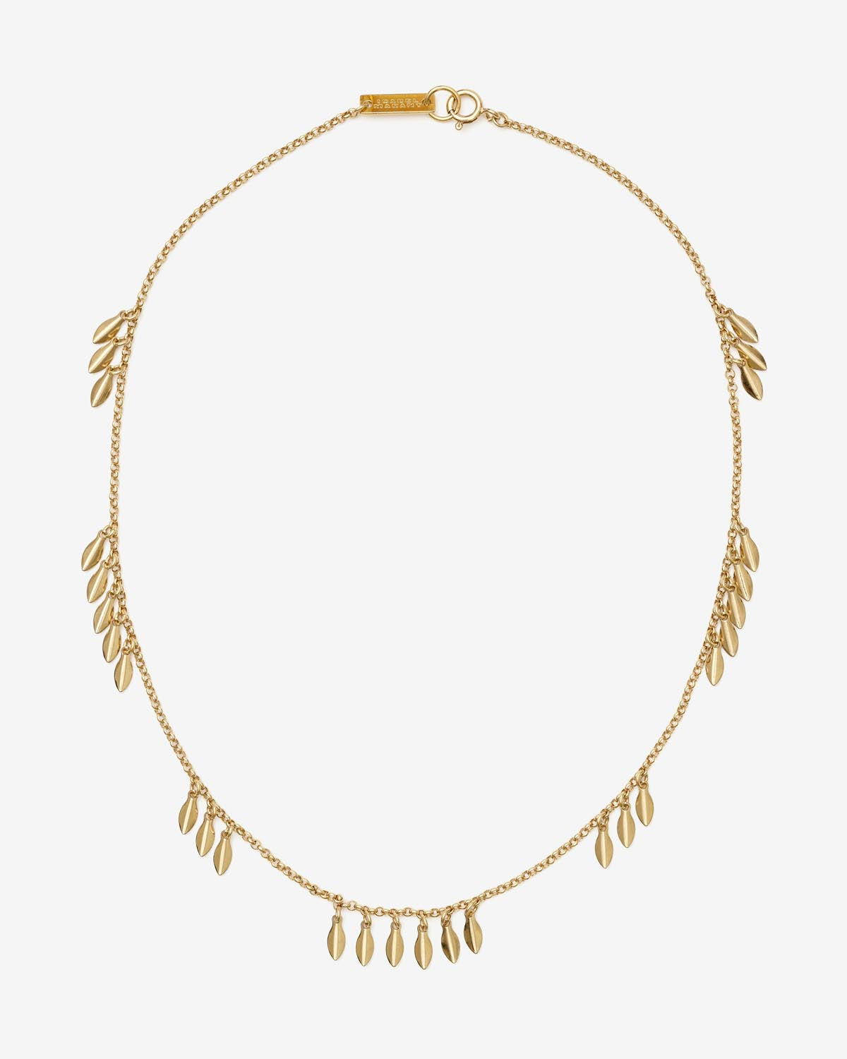 Metal shiny leaf choker - Gold - Woman - 1