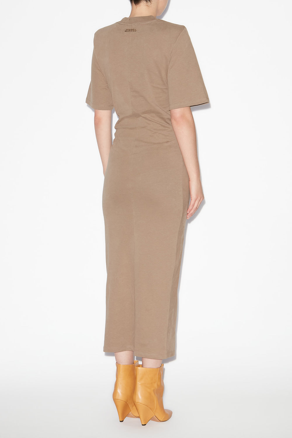 Abito lexia midi a t-shirt in cotone tinta unita - Light khaki - Woman - 4