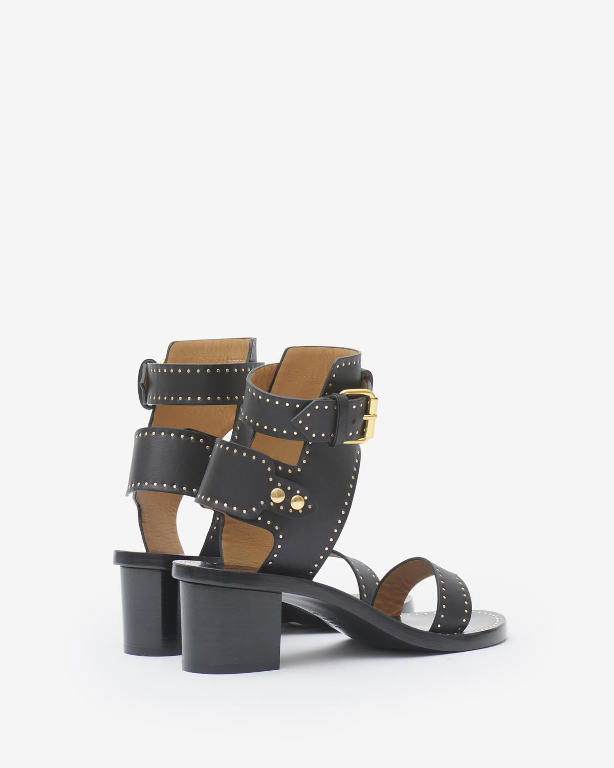 Sandalen jaeryn aus leder mit mittelhohem absatz - Schwarz - Woman - 2