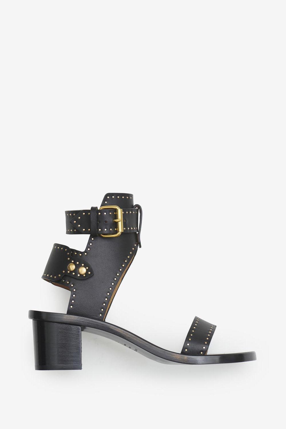 Sandali con tacco medio in pelle jaeryn - Nero - Woman - 1