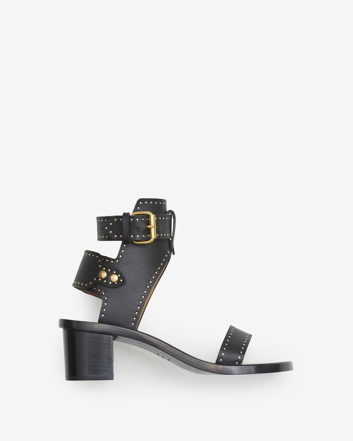 Sandalen jaeryn aus leder mit mittelhohem absatz - Schwarz - Woman - 1