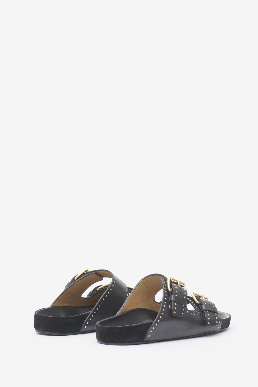 Sandalia abierta de piel lennyo - Negro - Woman - 2