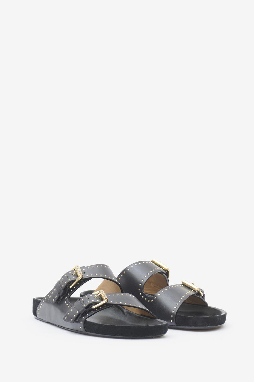 Sandalia abierta de piel lennyo - Negro - Woman - 3