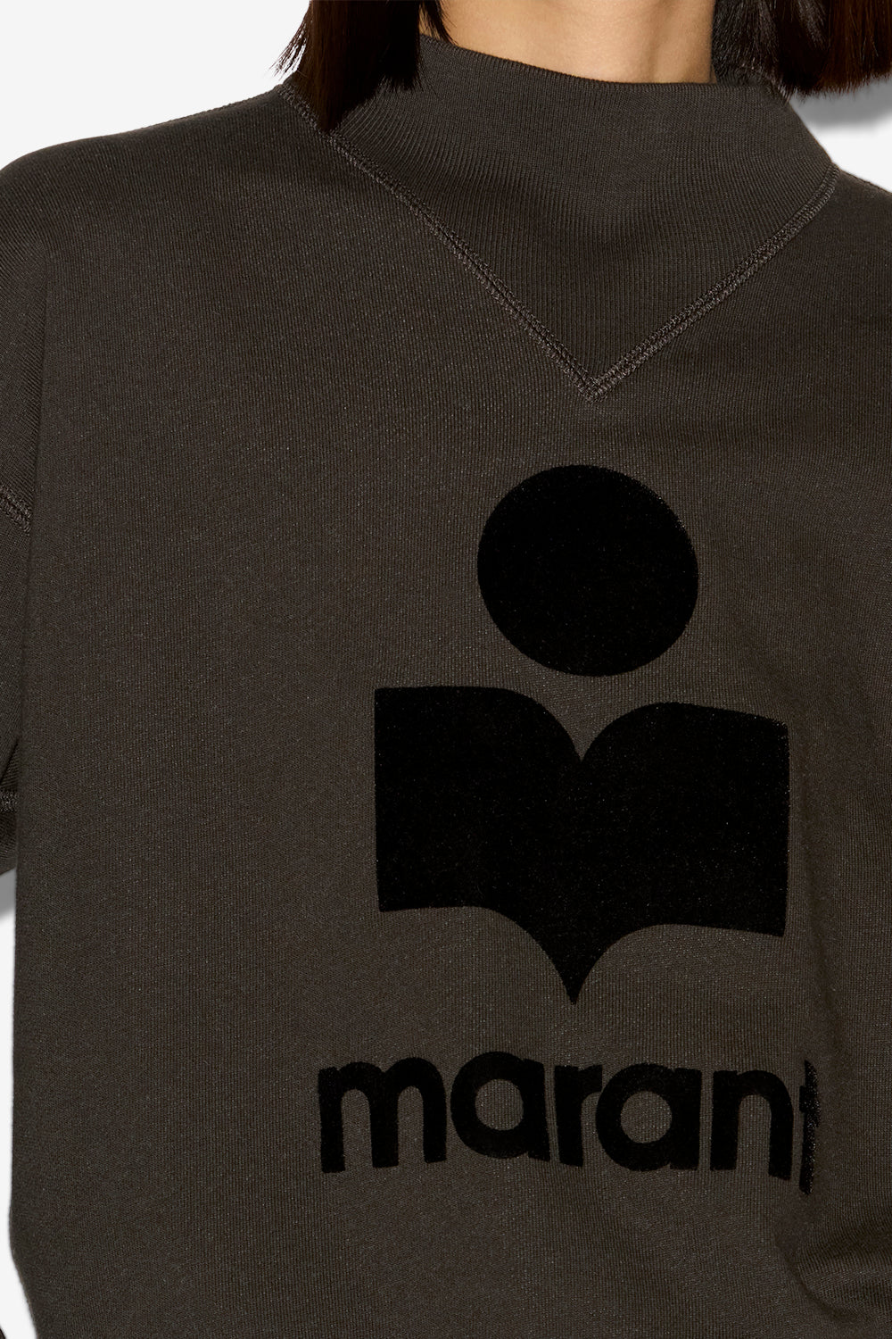 Sweatshirt moby aus baumwolle mit logo - Schwarz gewaschen - Woman - 5