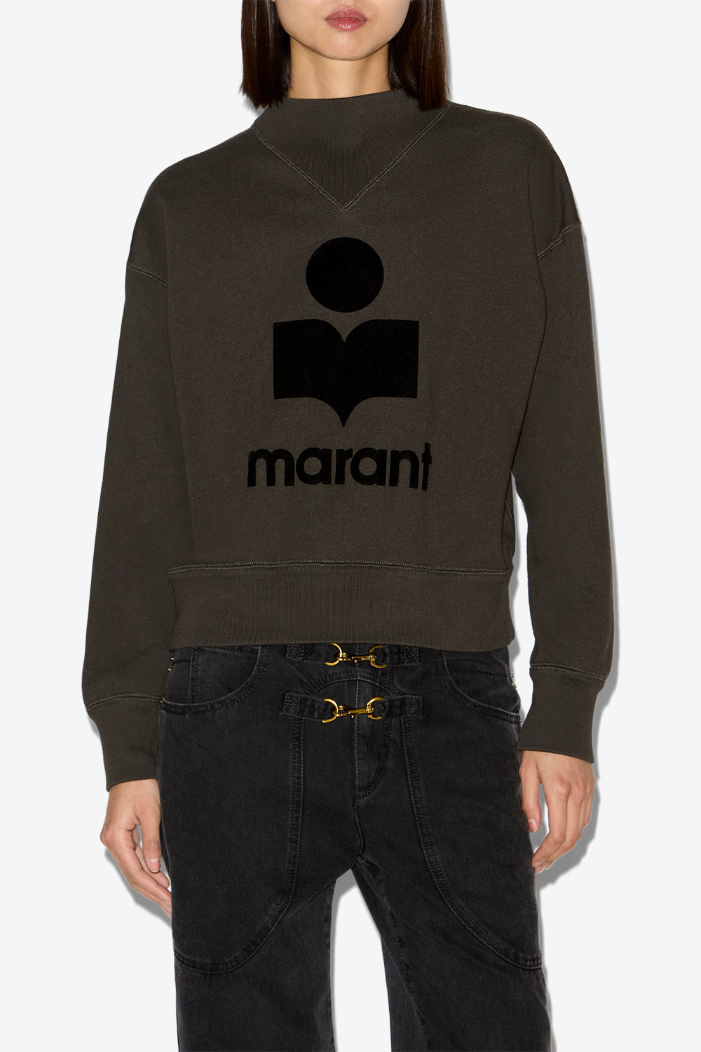 Sweatshirt moby aus baumwolle mit logo - Schwarz gewaschen - Woman - 7