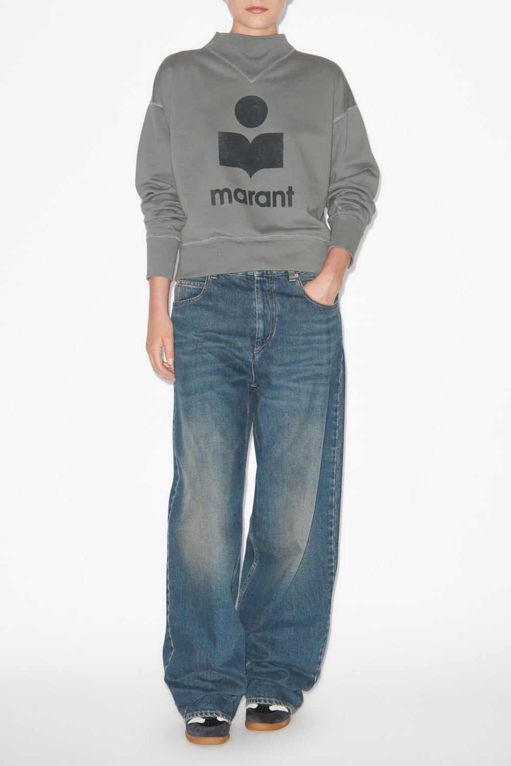 Sweatshirt moby aus baumwolle mit logo - Slate - Woman - 2