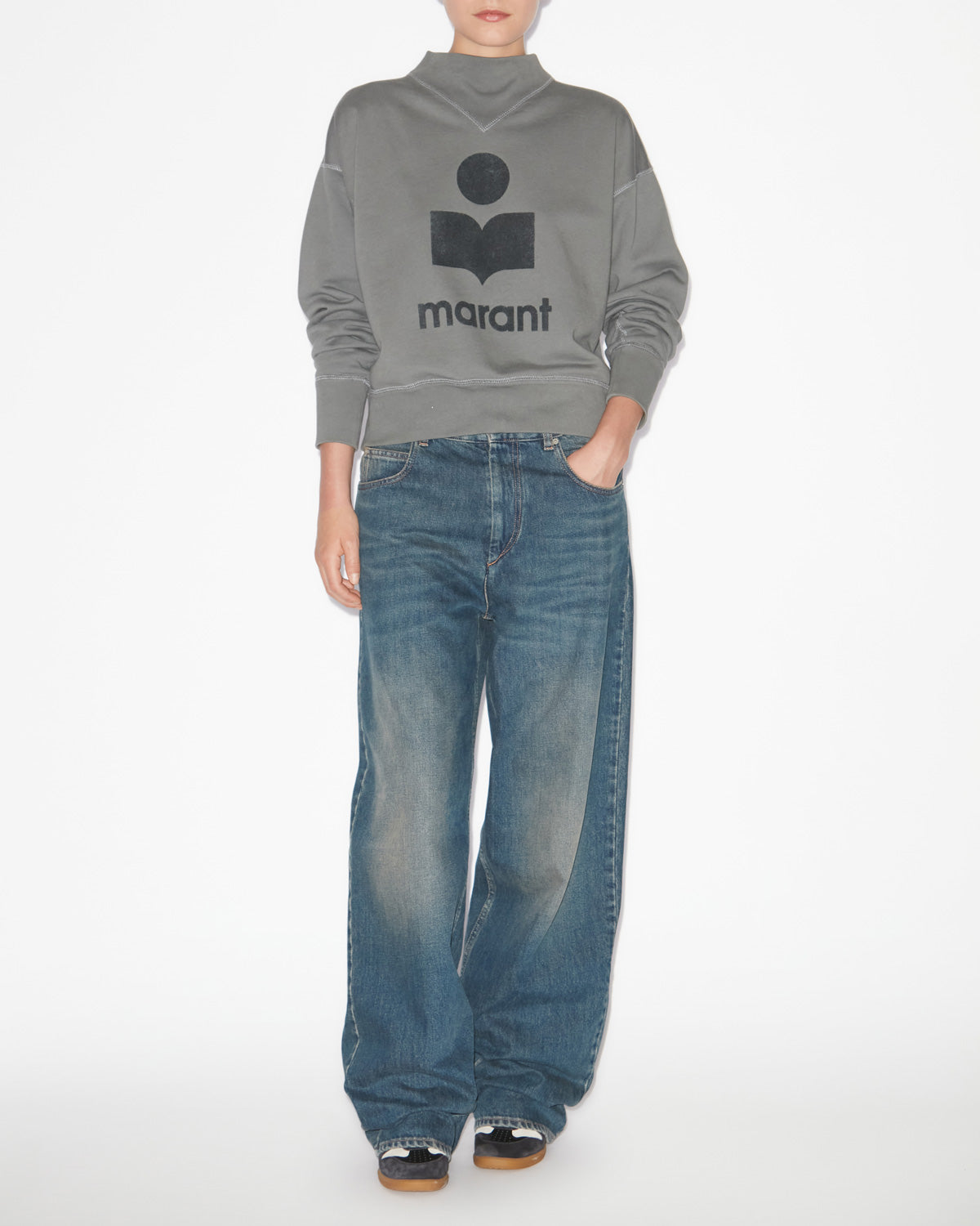 Sweatshirt moby aus baumwolle mit logo - Slate - Woman - 1