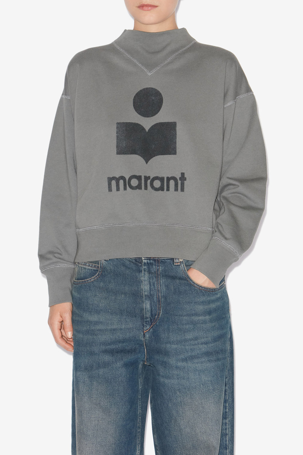 Sweatshirt moby aus baumwolle mit logo - Slate - Woman - 4