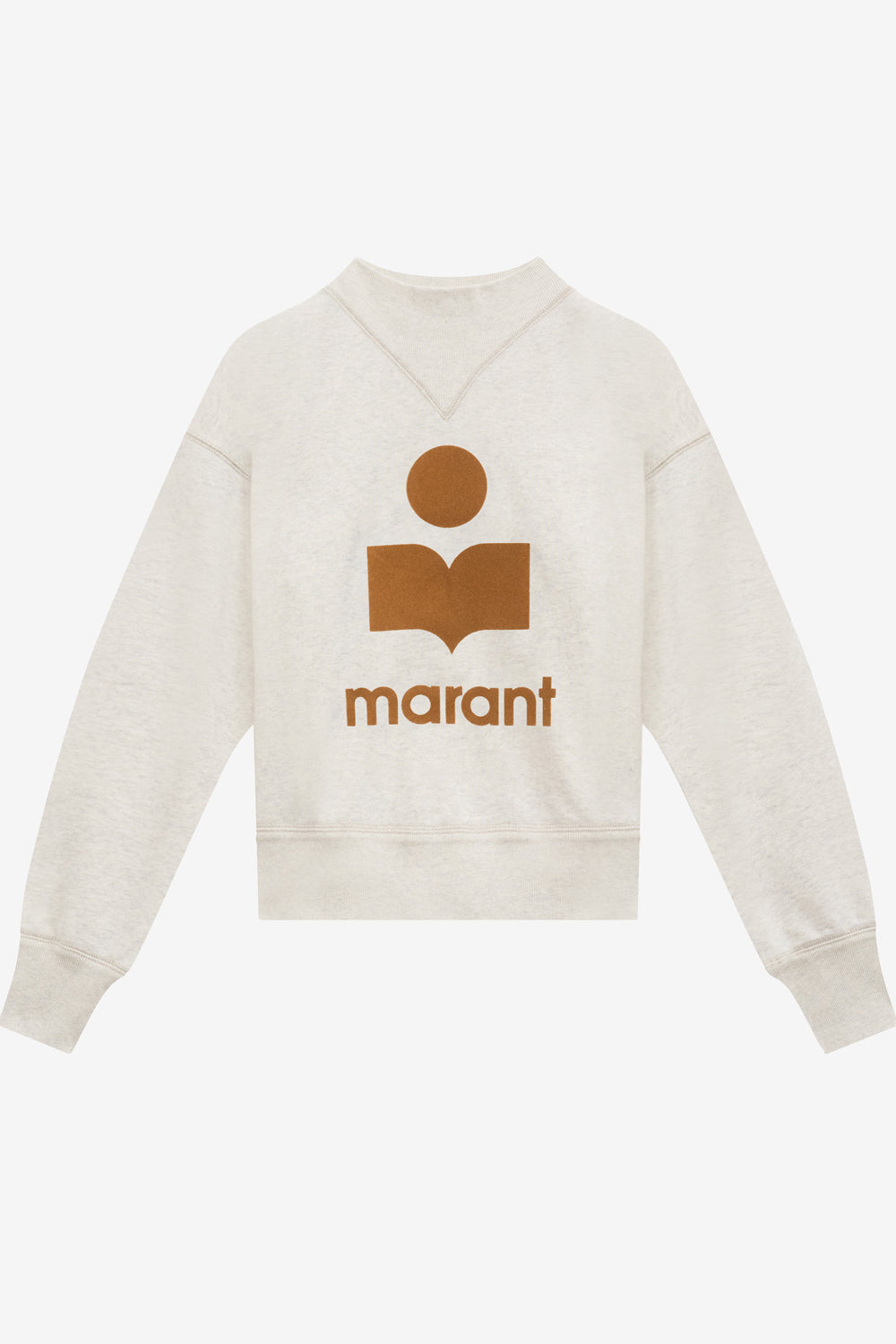 Sudadera de algodón con logotipo moby - Ecru/camel - Woman - 1