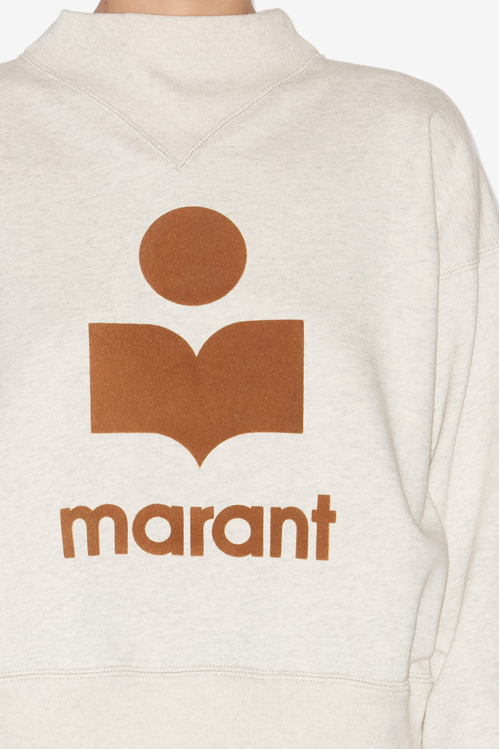 Sudadera de algodón con logotipo moby - Ecru/camel - Woman - 3