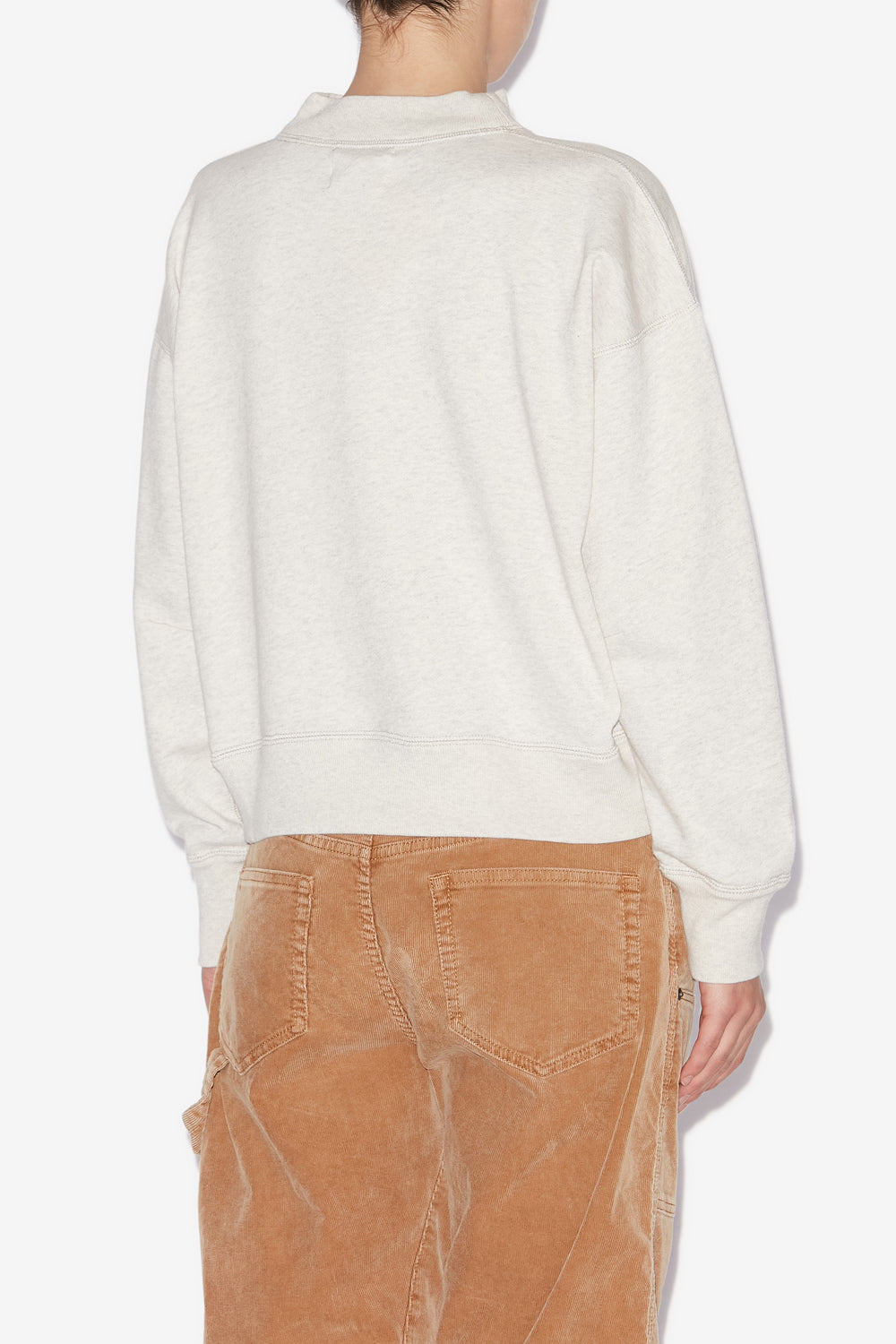 Sudadera de algodón con logotipo moby - Ecru/camel - Woman - 5