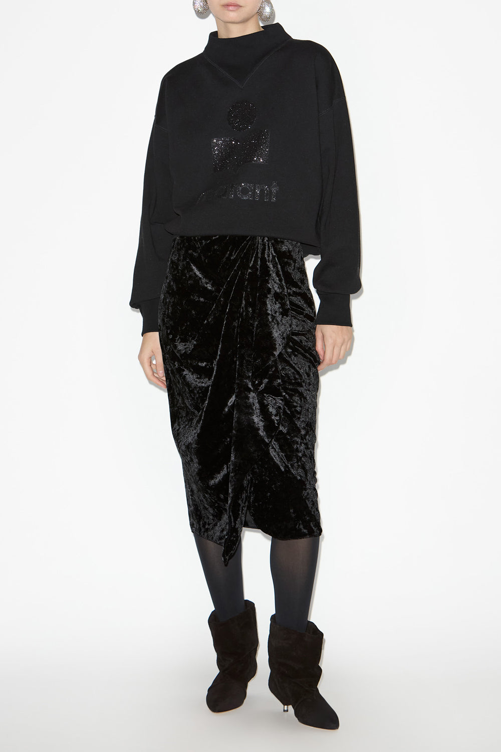 Sweatshirt moby mit logo und stehkragen - Schwarz - Woman - 2