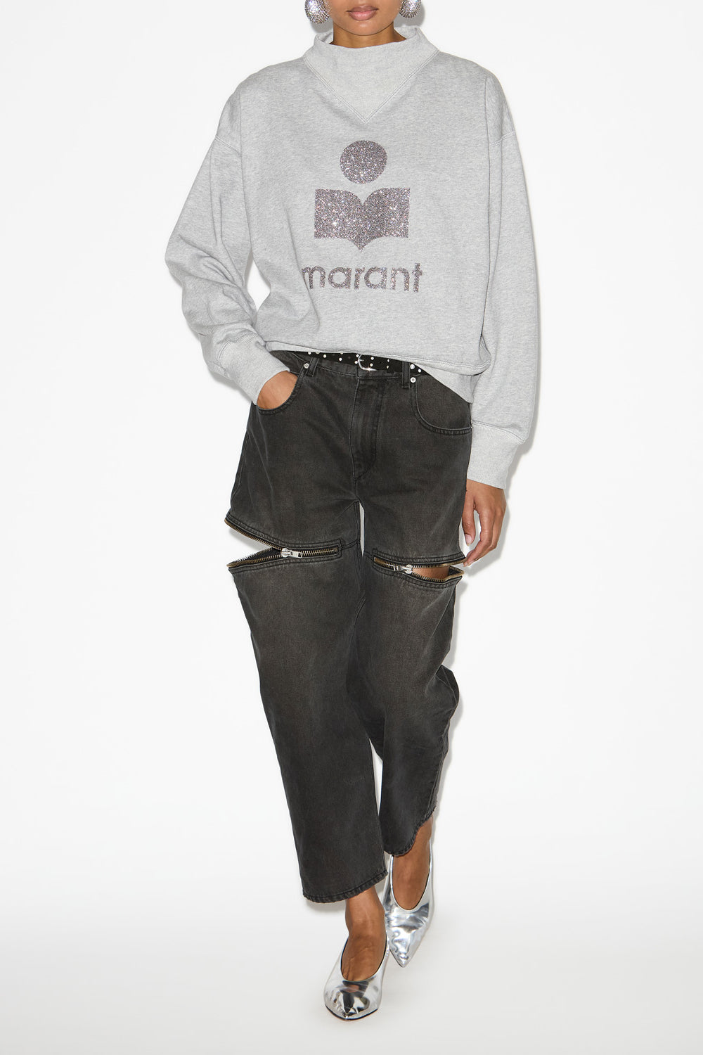 Sweatshirt moby aus baumwolle mit logo - Gray-silver - Woman - 2