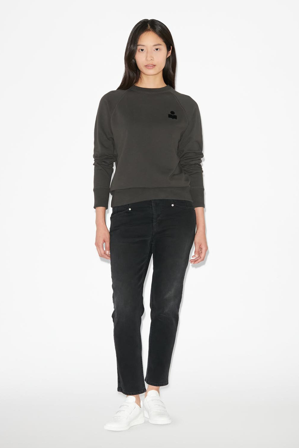 Sweatshirt milla aus baumwolle mit logo - Schwarz gewaschen - Woman - 2