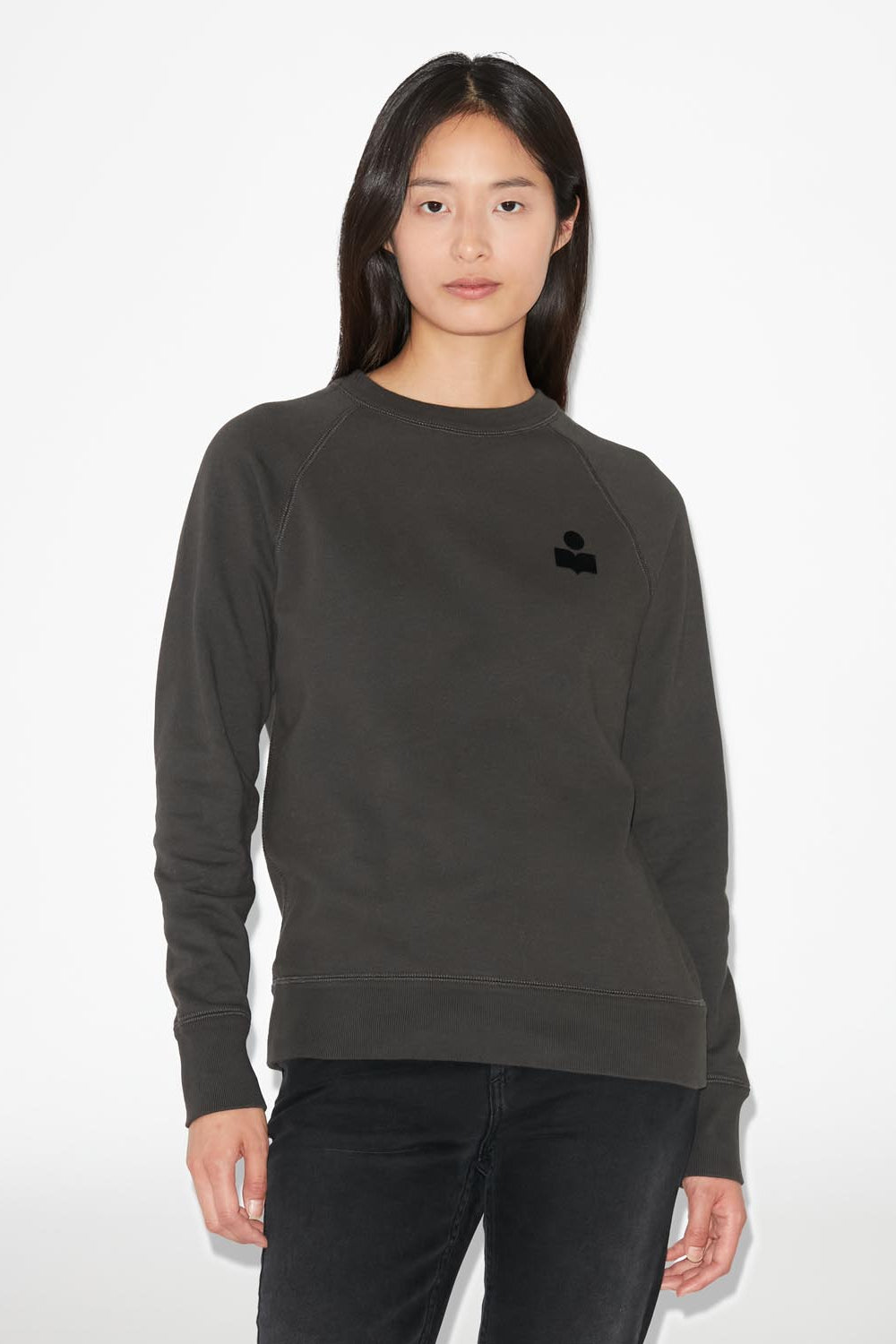 Sweatshirt milla aus baumwolle mit logo - Schwarz gewaschen - Woman - 4