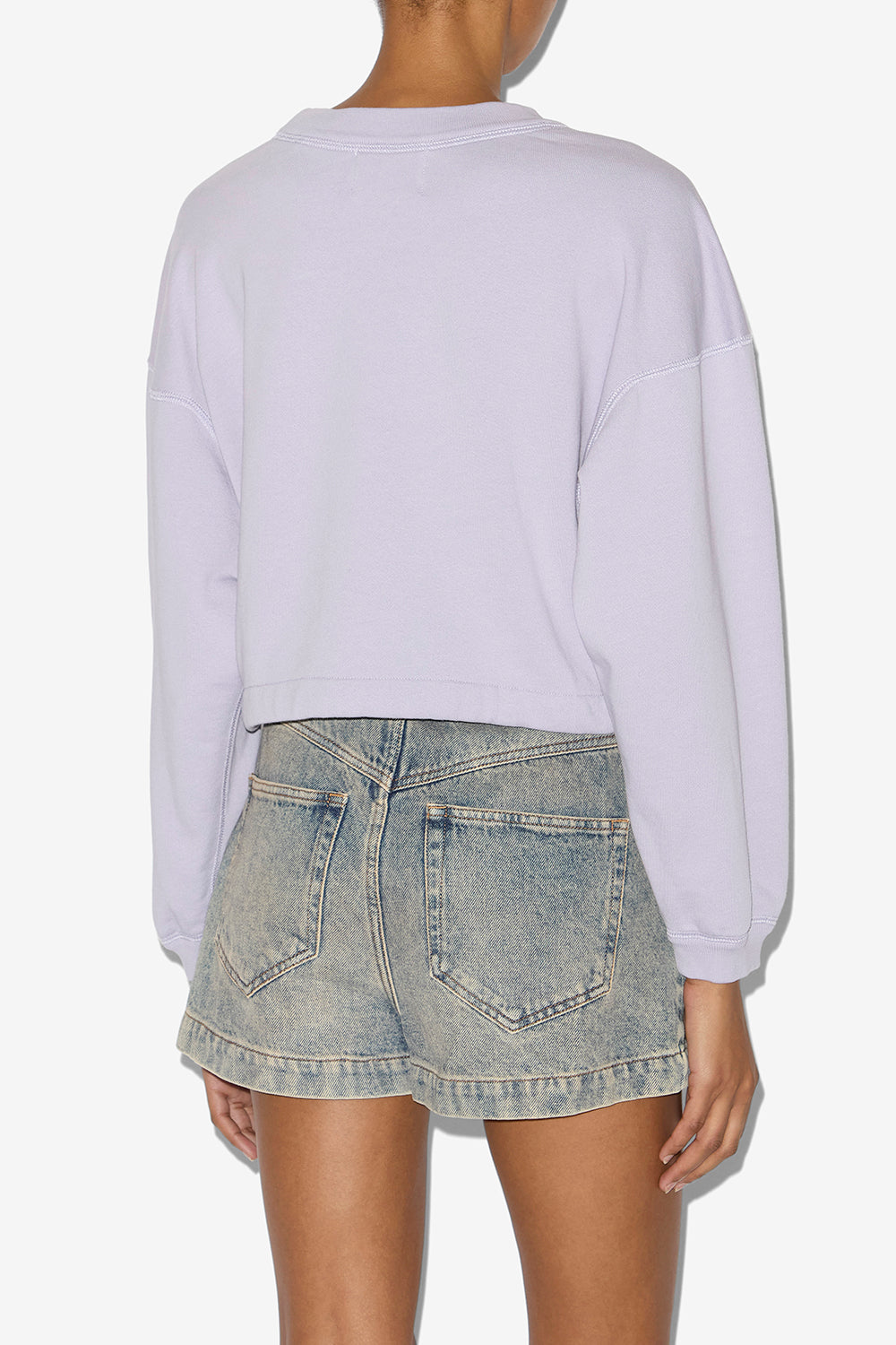 Sweatshirt court margo en coton à logo  - Lilac/dark navy - Woman - 5