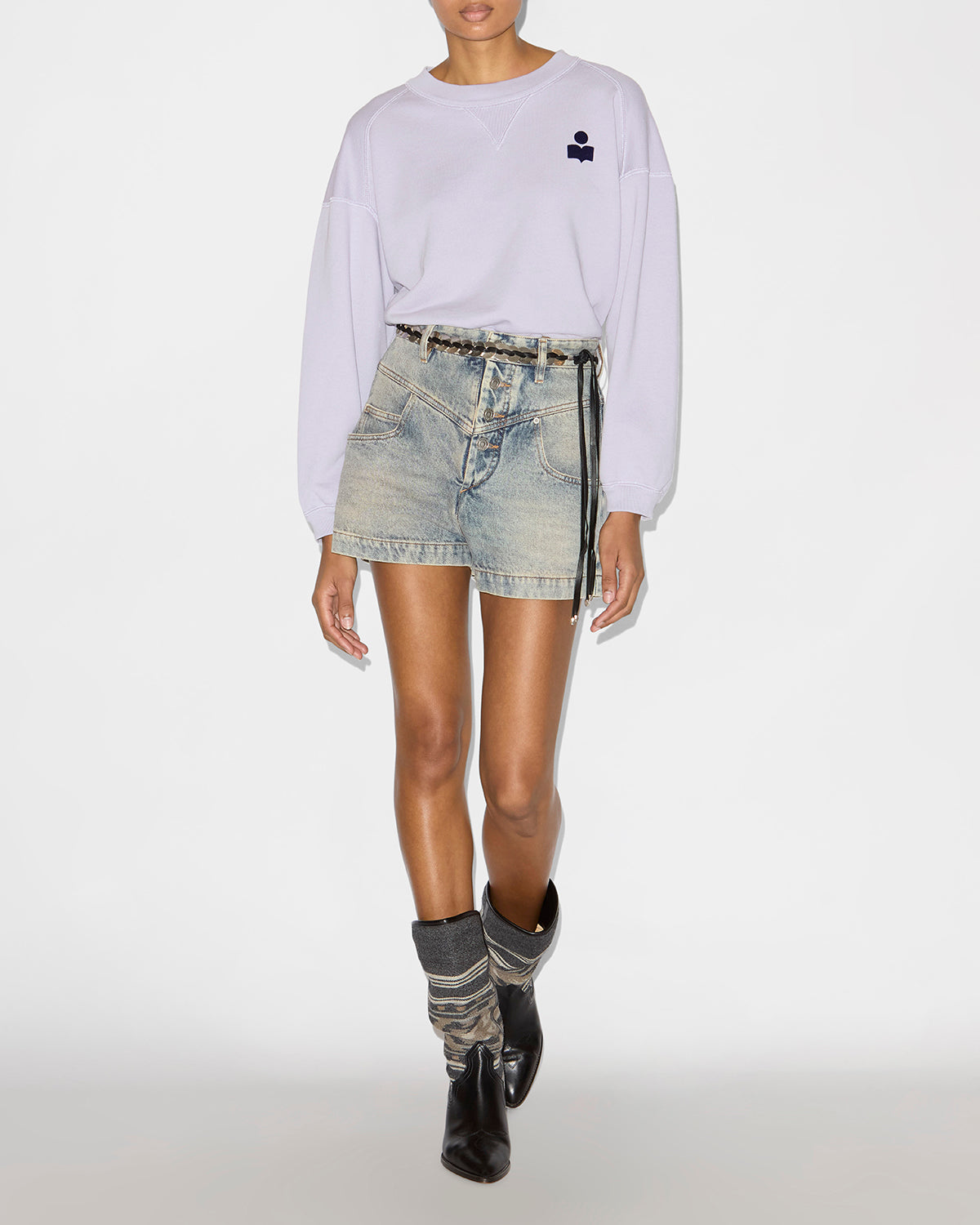 Margo sweatshirt Woman Lilac/dark navy 3