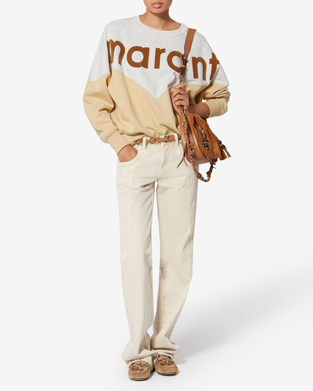 Sweatshirt en coton à logo millyny - Ocre clair - Woman - 1