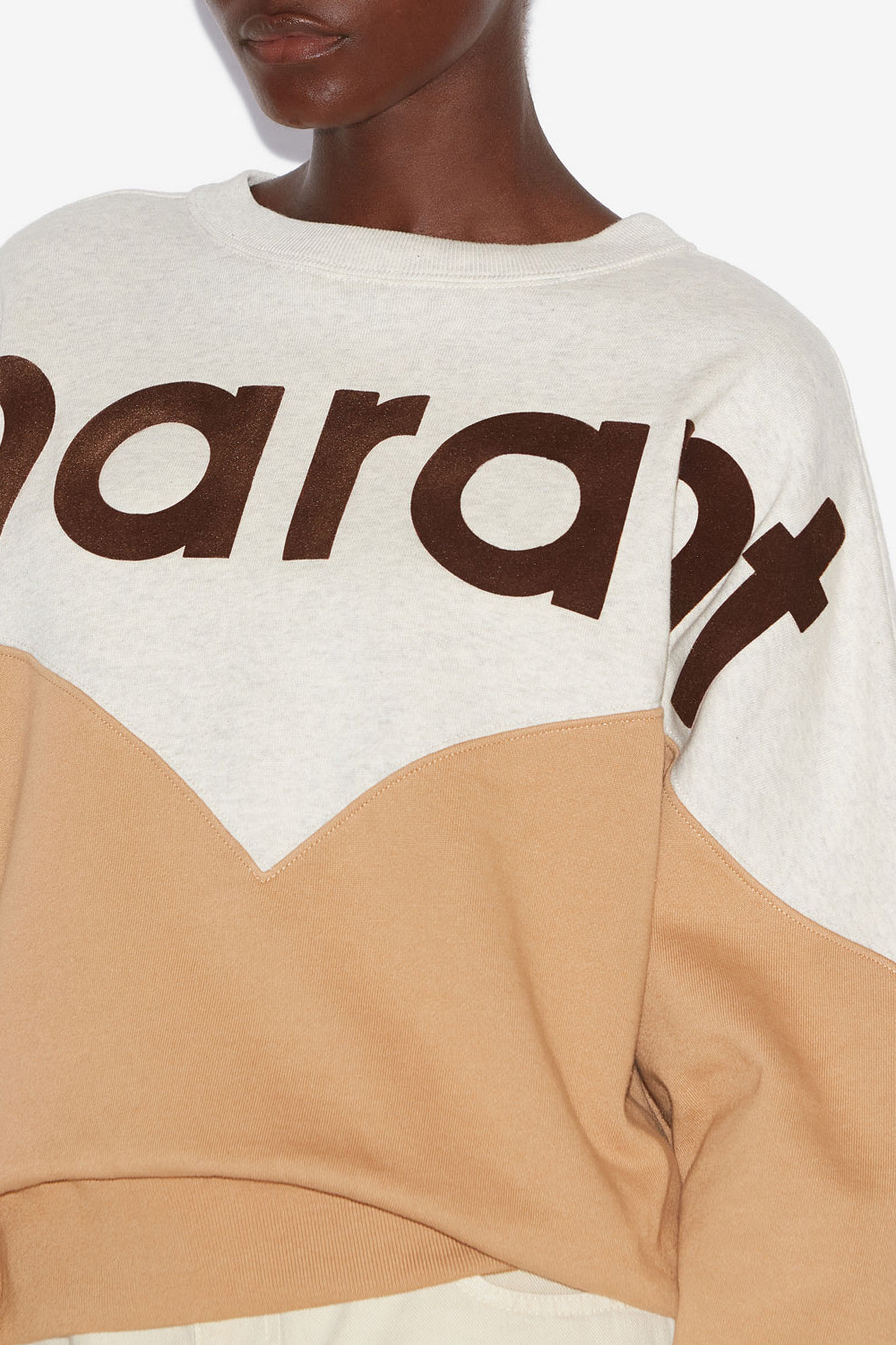 Sweatshirt houston en coton à logo - Ecru/camel - Woman - 3