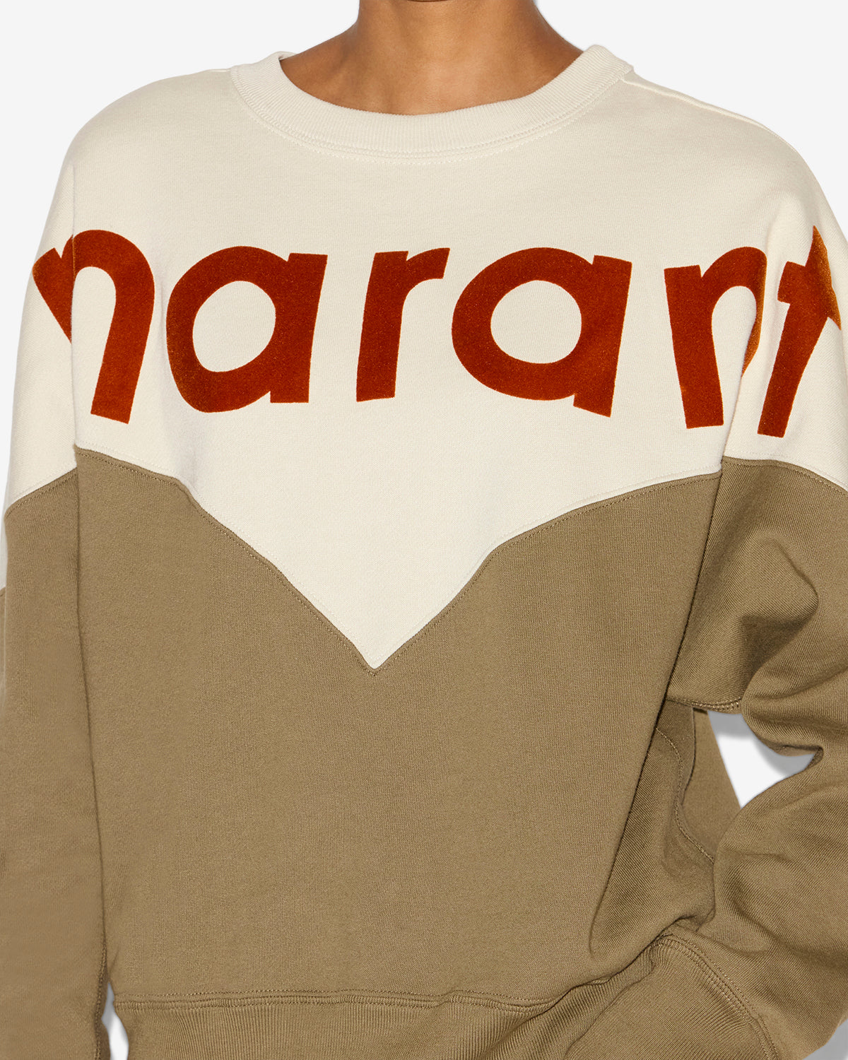 Houston sweatshirt Woman Ecru-dark khaki 2