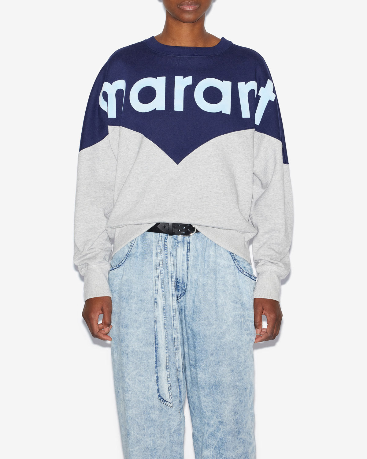 Sweatshirt houston bicolore en coton à logo - Marine-gris - Woman - 3