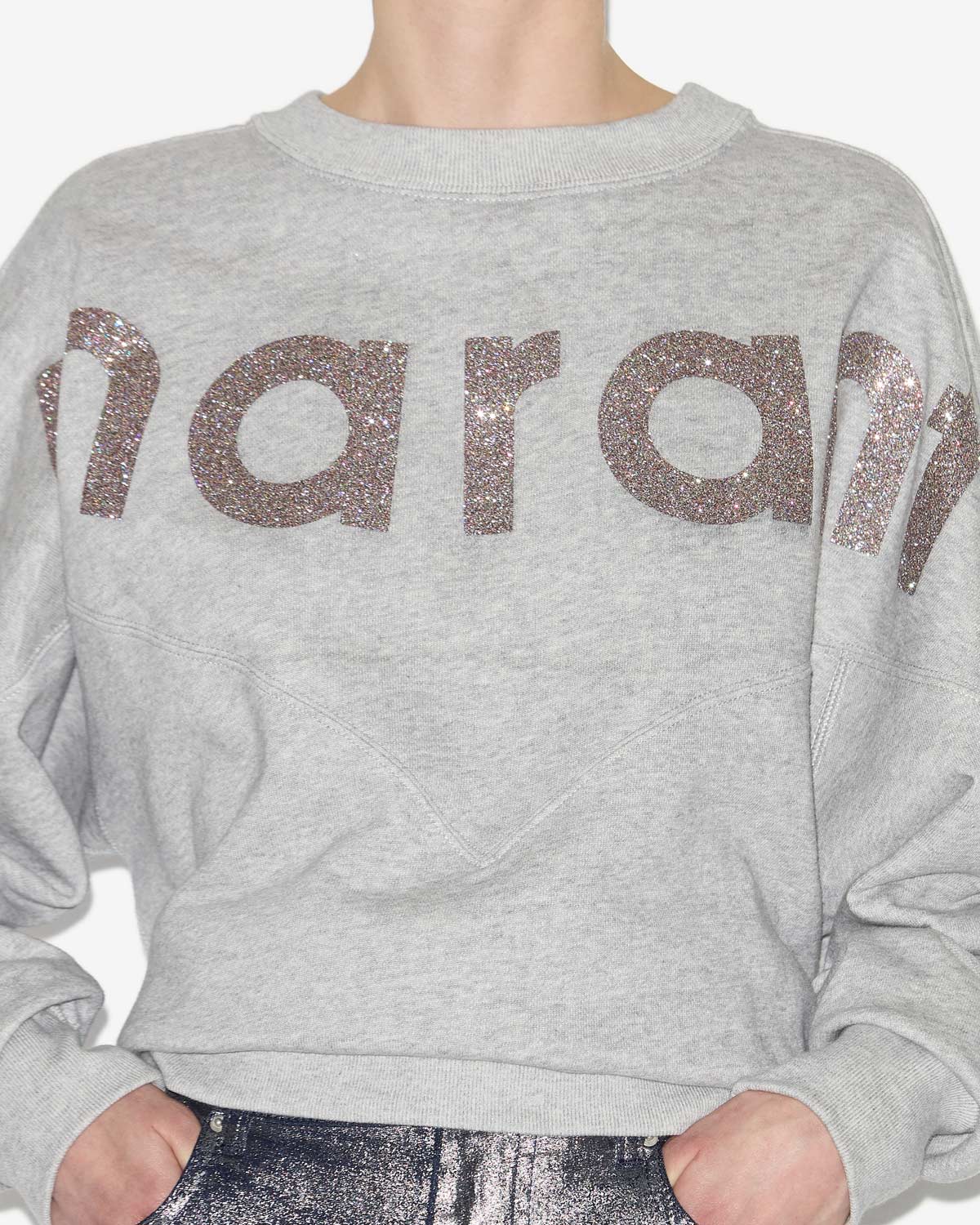 Houston cotton sweatshirt with logo - Gray-silver - Woman - 2