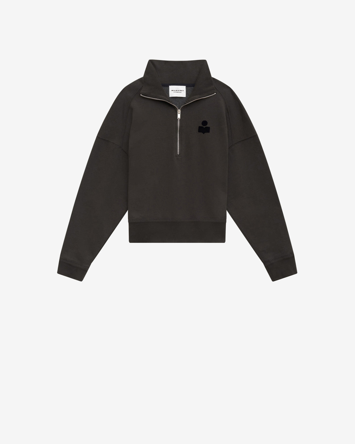 Kurzes sweatshirt ross aus baumwolle mit stehkragen - Schwarz gewaschen - Woman - 5