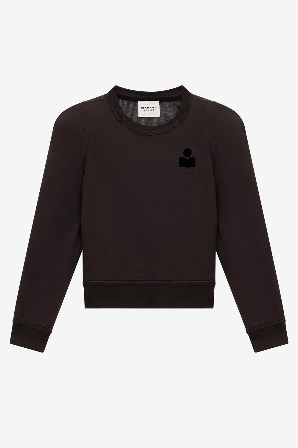 Sweatshirt prissa en coton à épaules structurées - Noir délavé - Woman - 1