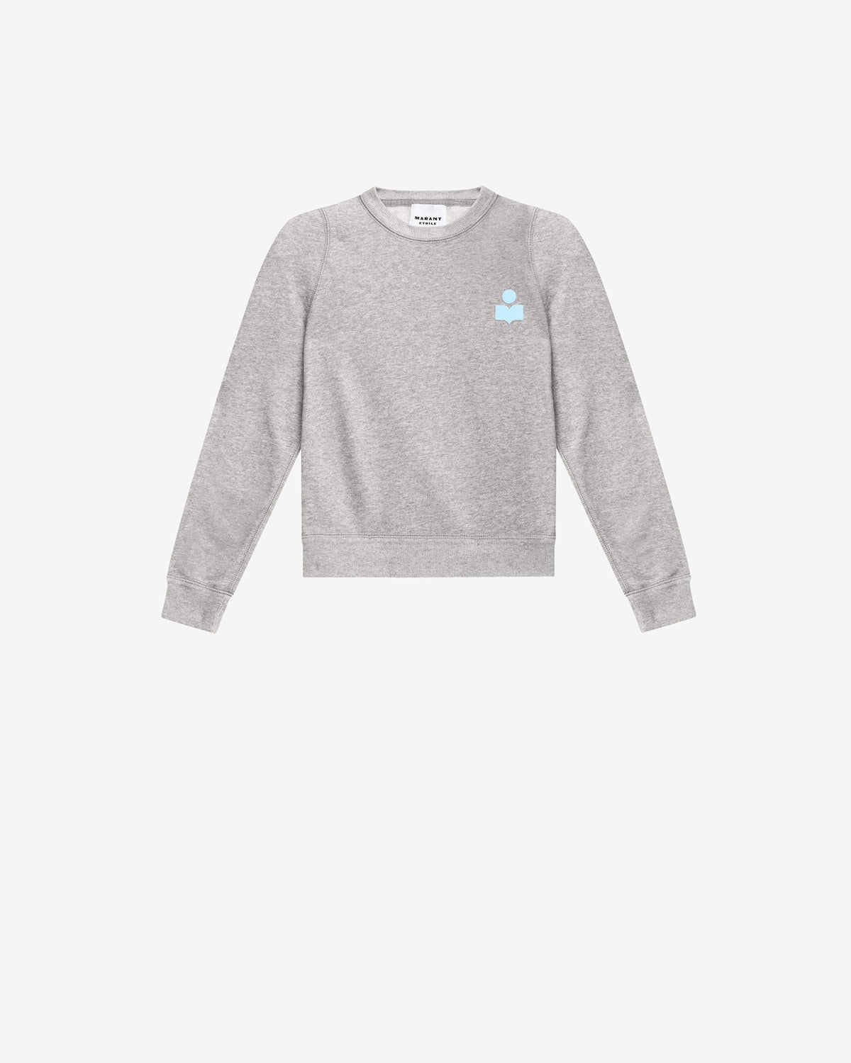 Felpa prissa in cotone con spalle strutturate - Gray-ice blue - Woman - 5
